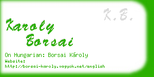 karoly borsai business card